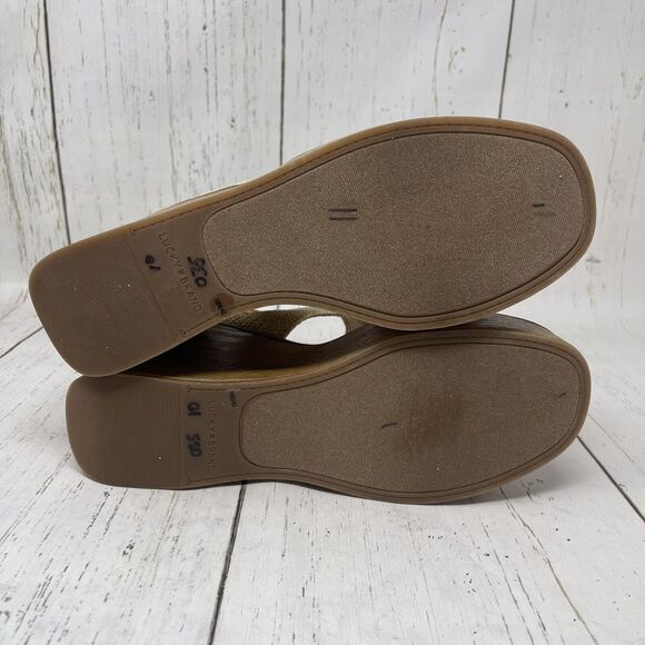 Lucky Brand Delukah Sandals Womens 10 Tan Platform Wedge Shoes Ankle Strap NEW - Picture 9 of 12